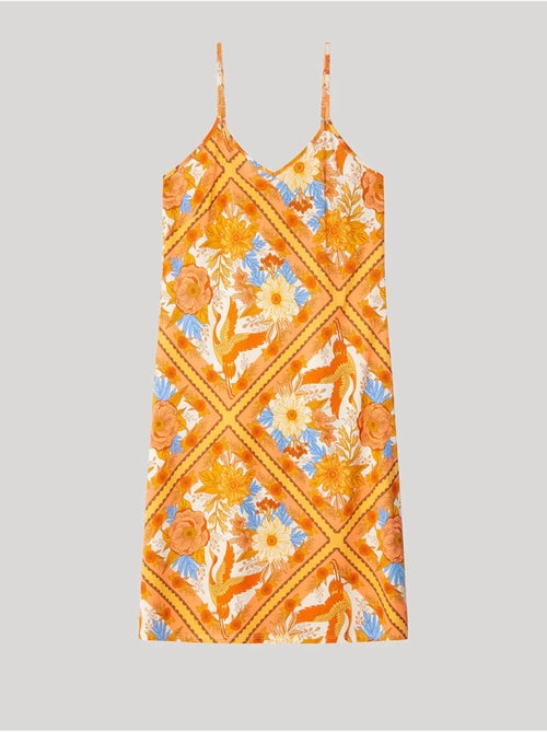 Camisón con estampado oriental y tirantes, de algodón y modal - Kiabi Camisón con estampado oriental y tirantes, de algodón y modal - Kiabi