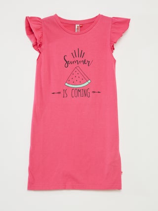 Camisón con volantes y estampado