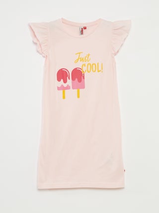 Camisón con volantes y estampado