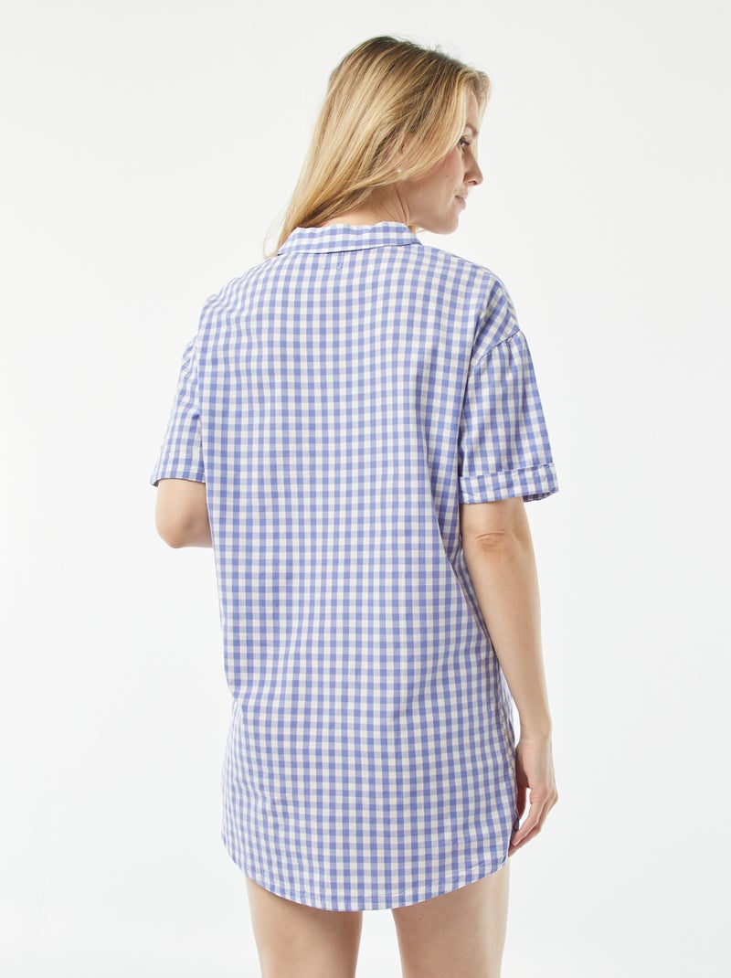 Camisón de algodón AZUL - Kiabi
