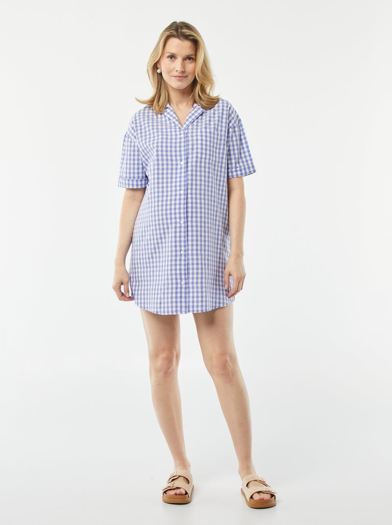 Camisón de algodón AZUL - Kiabi
