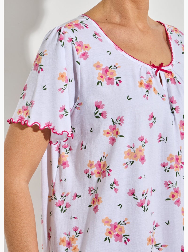 Camisón de algodón de manga corta - Afibel Melocotón - Kiabi