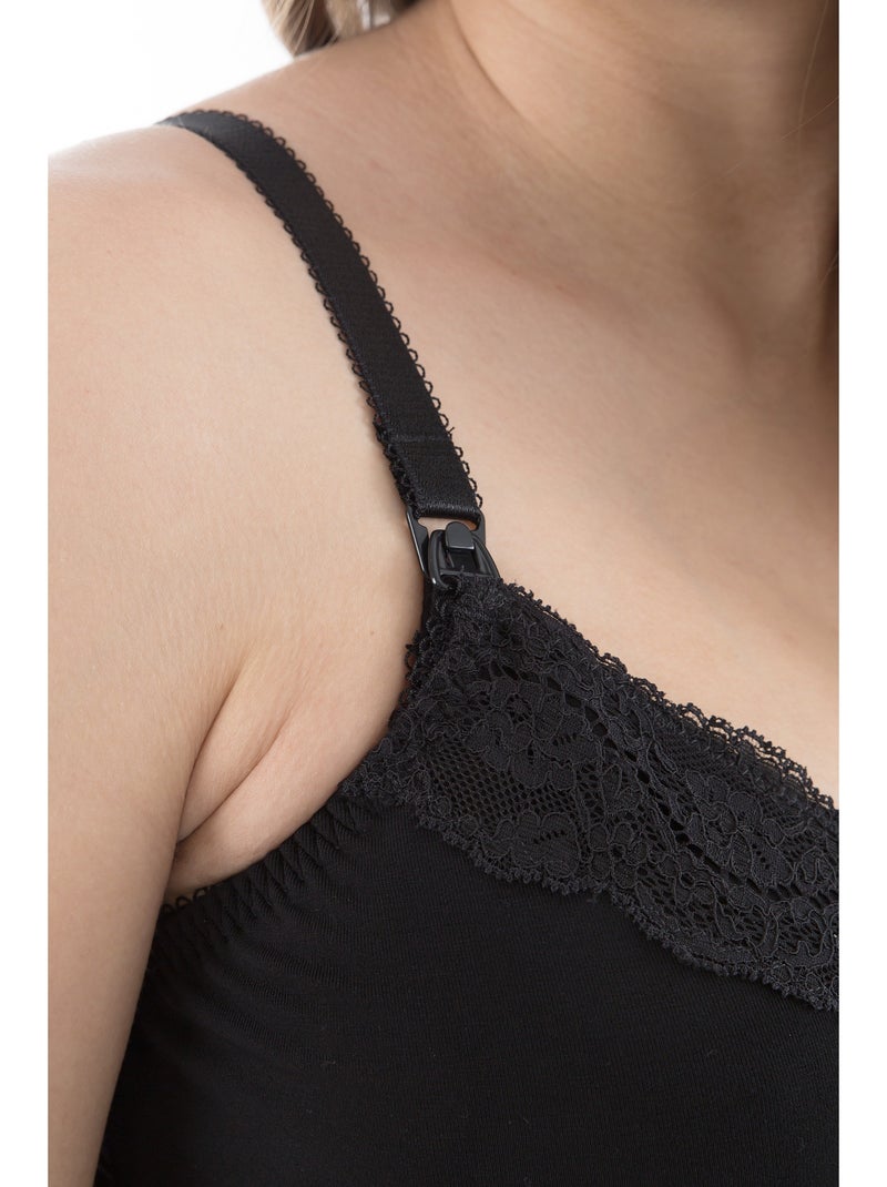 Camisón de embarazo y lactancia LA MAGIE NOIRE 'Bogema' Negro - Kiabi