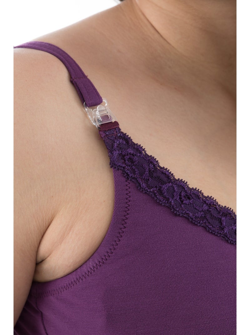 Camisón de embarazo y lactancia LILAS 'Bogema' Violeta - Kiabi
