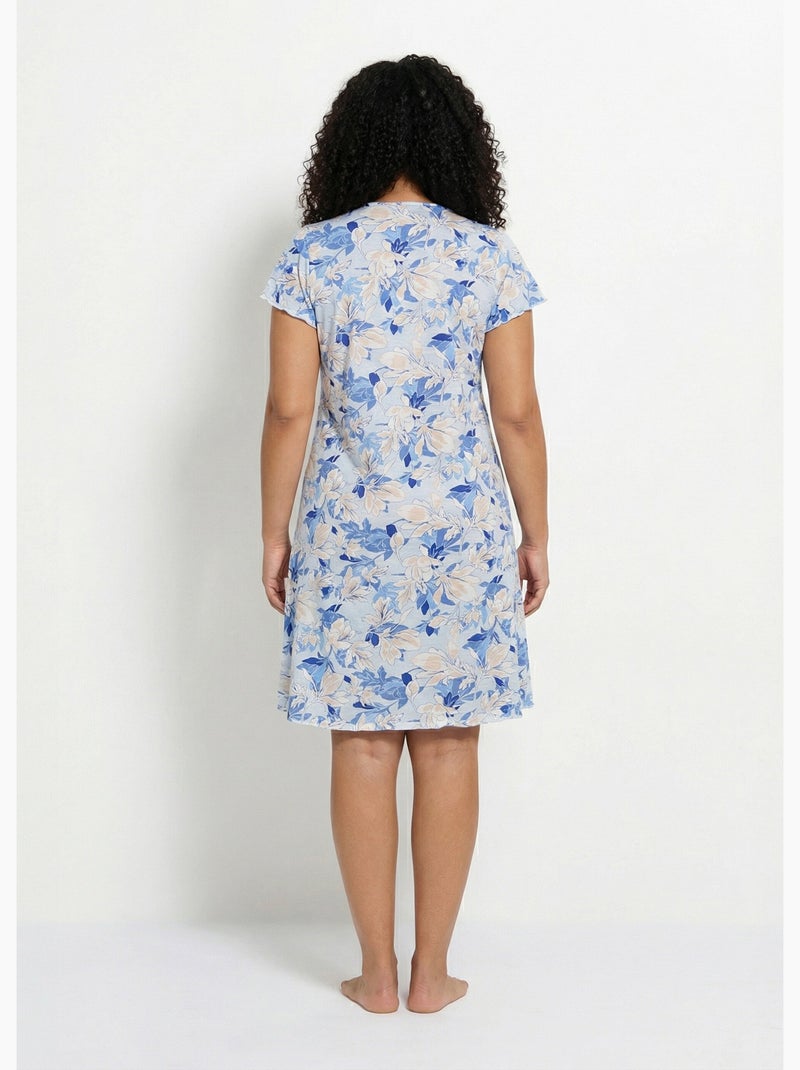 Camisón de encaje de algodón - Afibel Azul - Kiabi