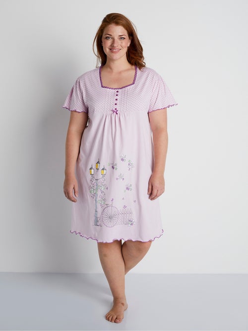 Camisón de encaje de algodón - Afibel - Kiabi