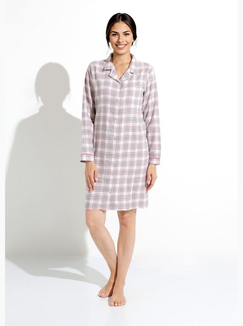 Camisón de franela de algodón cepillado - Afibel - Kiabi