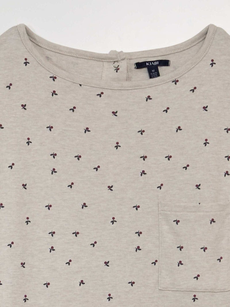 Camisón de jersey - colección fácil de poner BEIGE - Kiabi