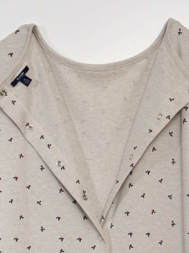 Camisón de jersey - colección fácil de poner BEIGE - Kiabi