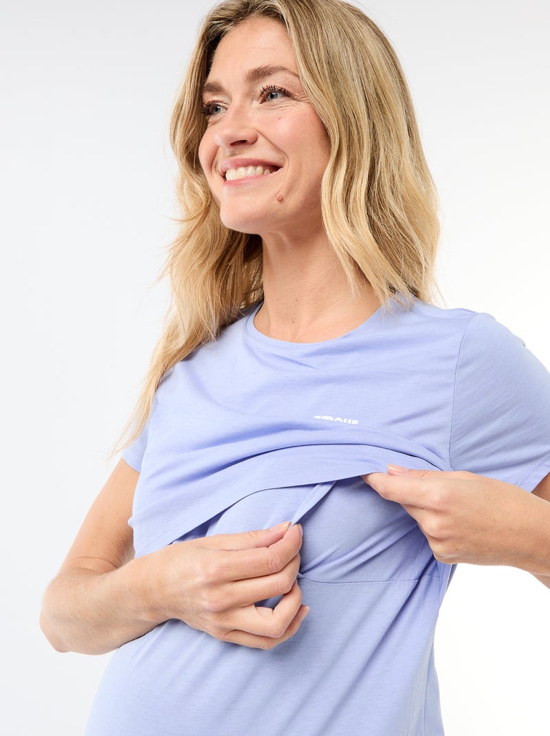 Camisón de lactancia con mensaje Azul - Kiabi