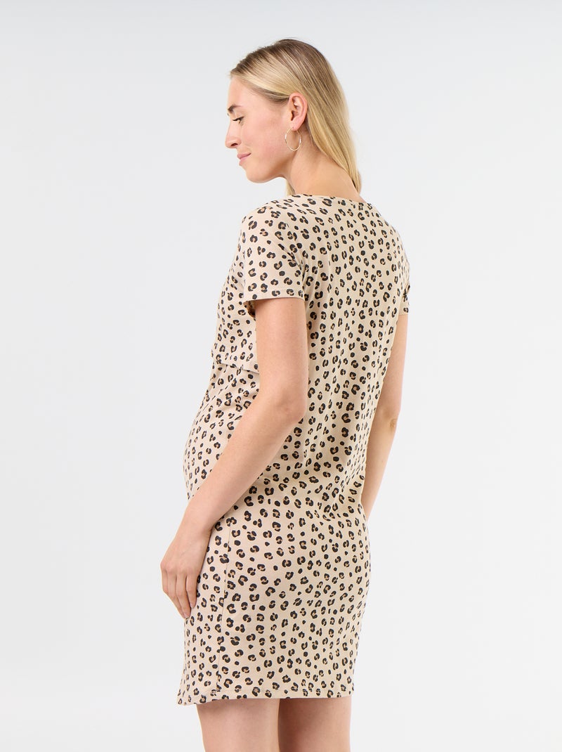 Camisón de lactancia con mensaje Beige - Kiabi