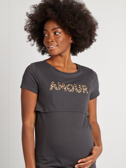 Camisón de lactancia con mensaje - Kiabi