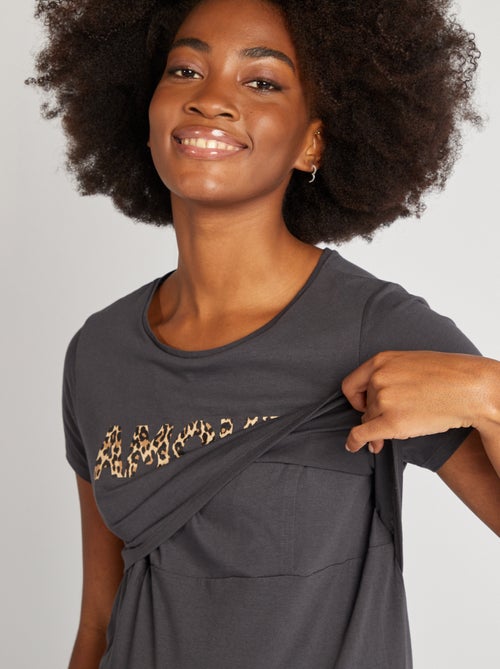 Camisón de lactancia con mensaje - Kiabi