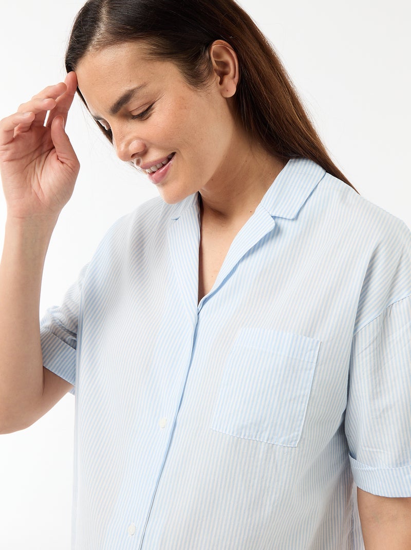 Camisón de maternidad abotonado Azul - Kiabi