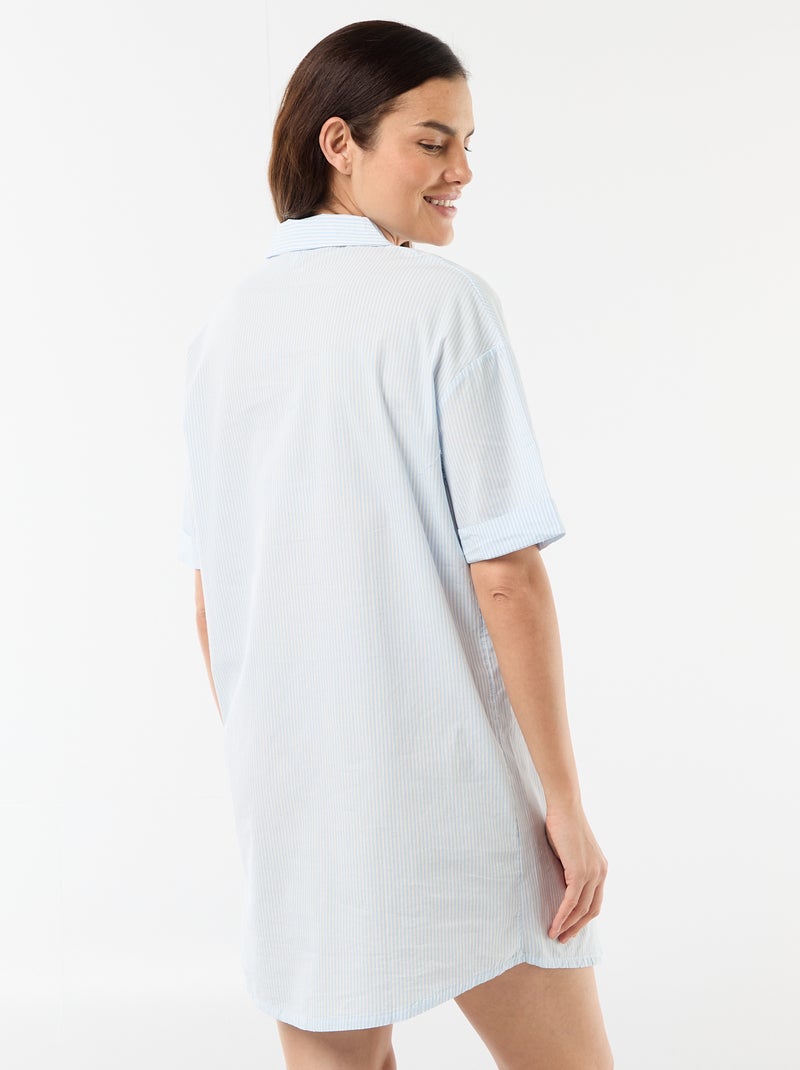 Camisón de maternidad abotonado Azul - Kiabi
