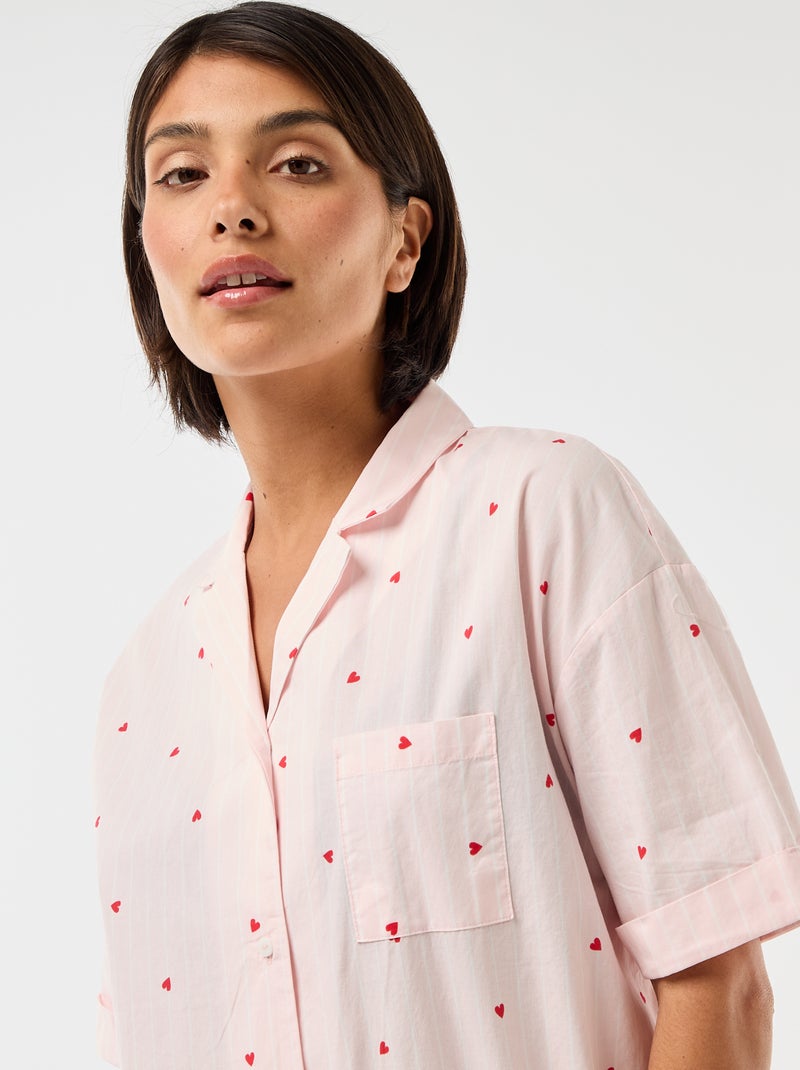 Camisón de maternidad abotonado Rosa - Kiabi
