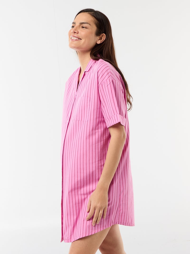 Camisón de maternidad abotonado Rosa - Kiabi