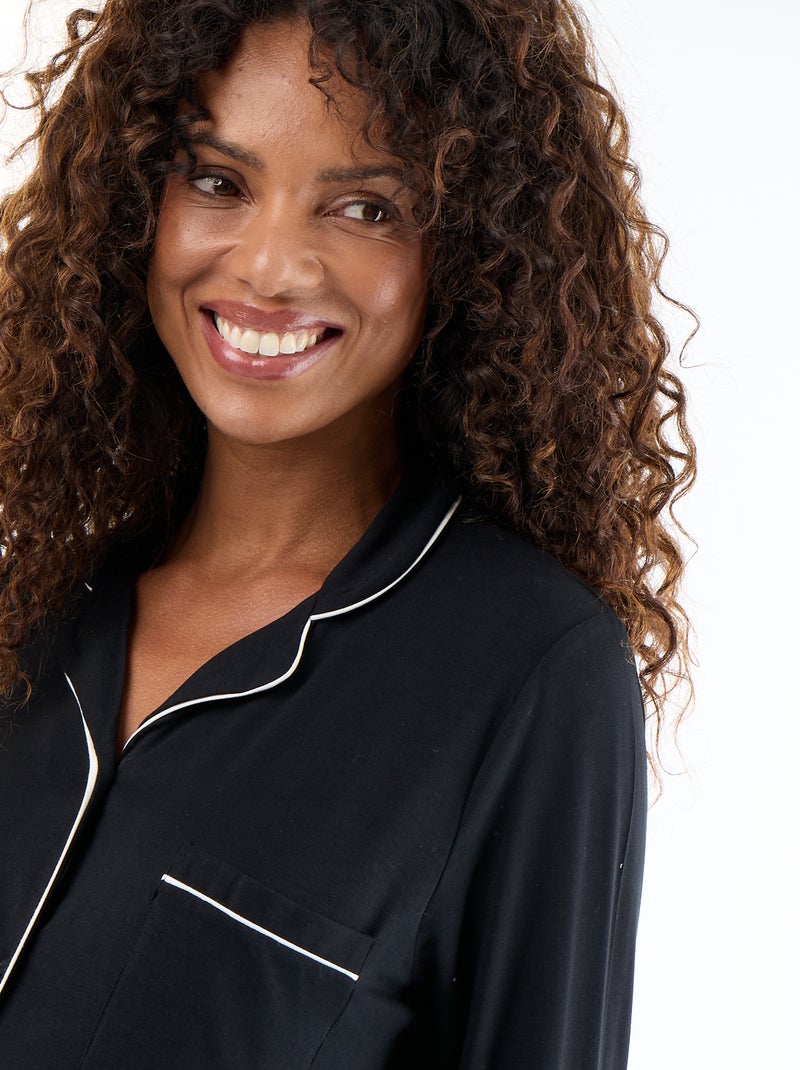 Camisón de noche premamá liso Negro - Kiabi