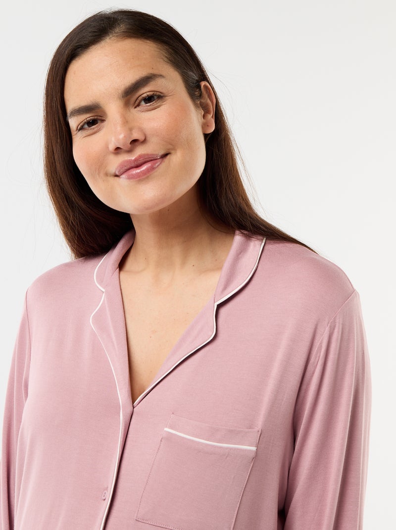 Camisón de noche premamá liso Rosa - Kiabi