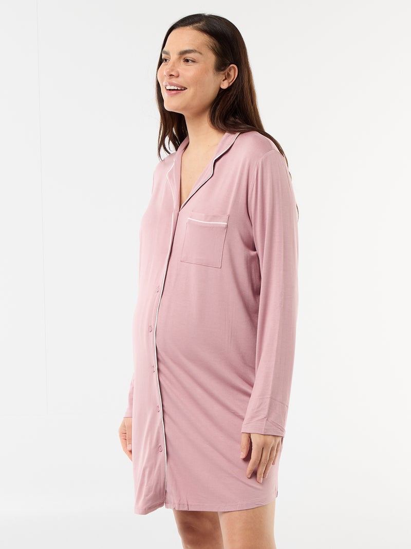 Camisón de noche premamá liso Rosa - Kiabi