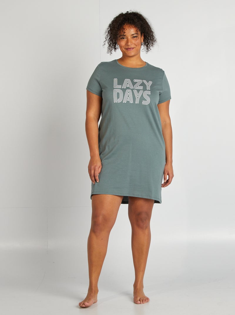 Camisón de punto VERDE - Kiabi