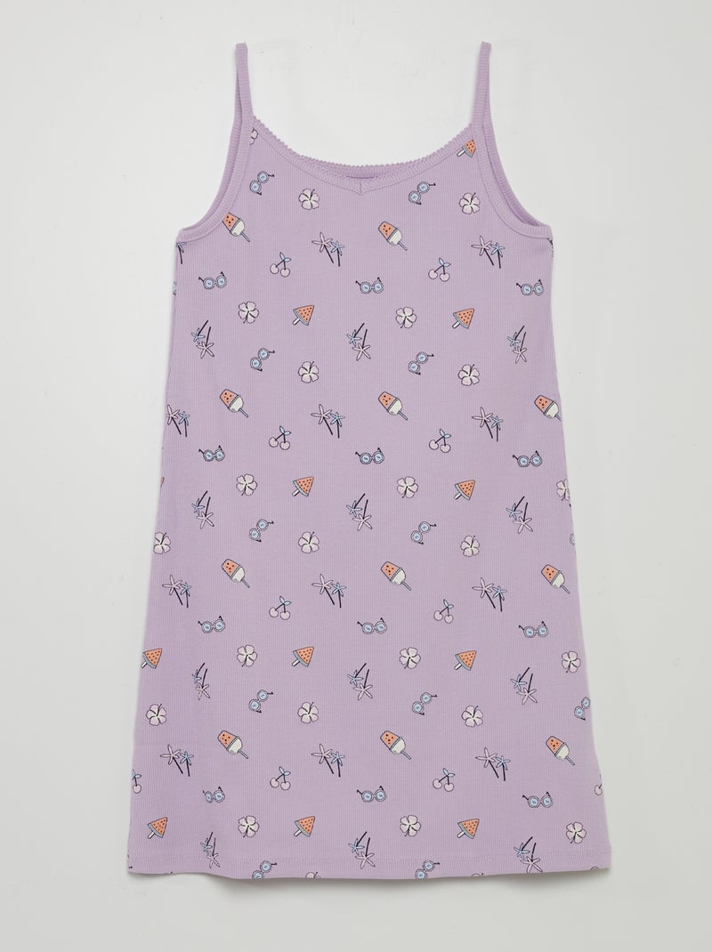 Camisón de tirantes estampado BLANCO - Kiabi
