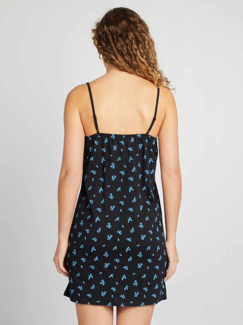 Camisón de tirantes finos NEGRO - Kiabi