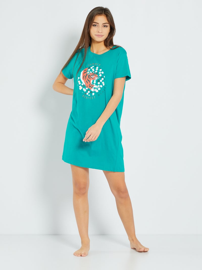 Camisón estampado azul - Kiabi