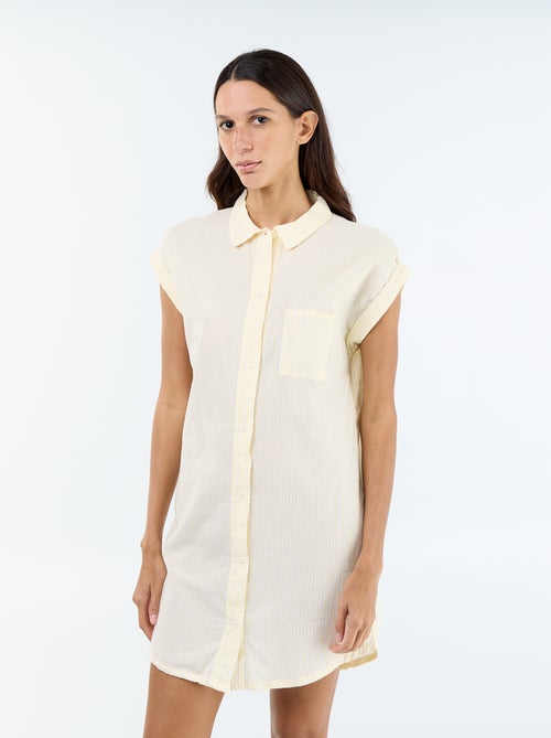 Camisón estampado de velo de algodón - Kiabi