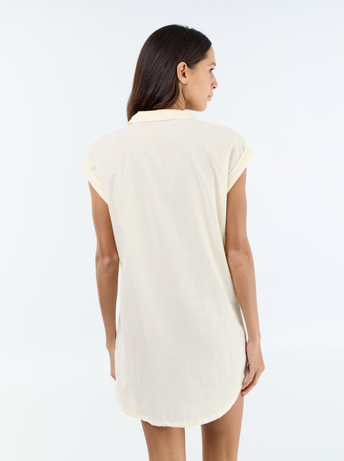 Camisón estampado de velo de algodón - Kiabi