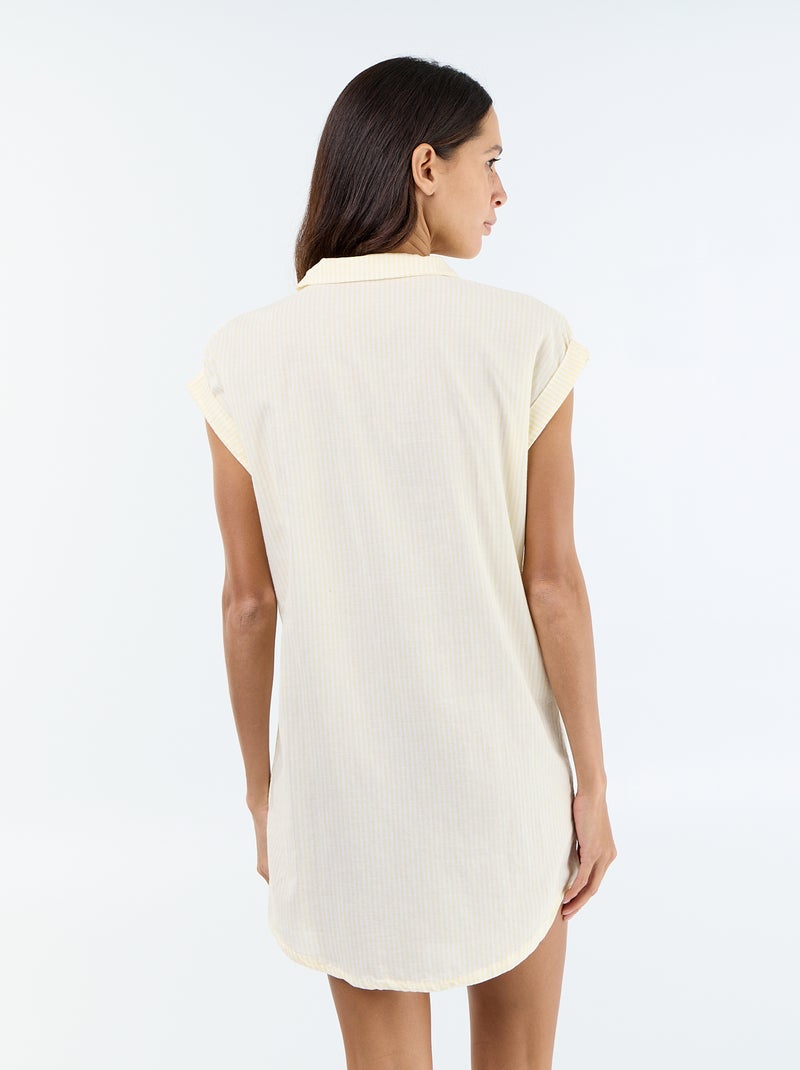 Camisón estampado de velo de algodón Amarillo - Kiabi