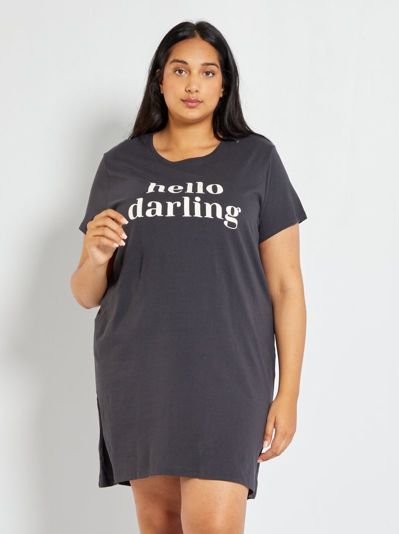 Camisón estampado GRIS - Kiabi