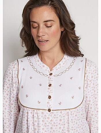 Camisón interlock con botones - Afibel