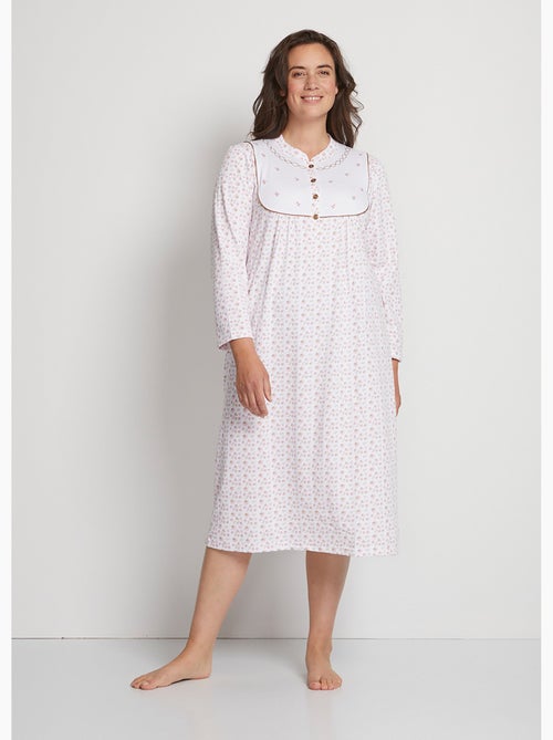 Camisón interlock con botones - Afibel - Kiabi