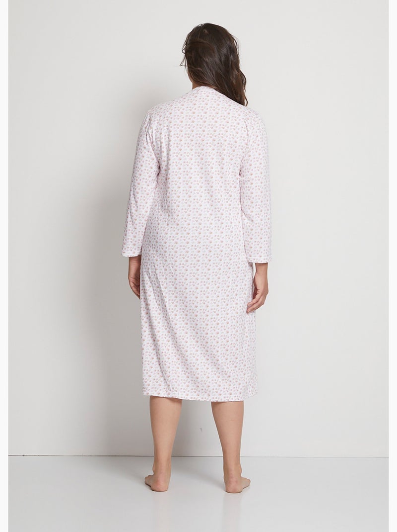 Camisón interlock con botones - Afibel Melocotón - Kiabi