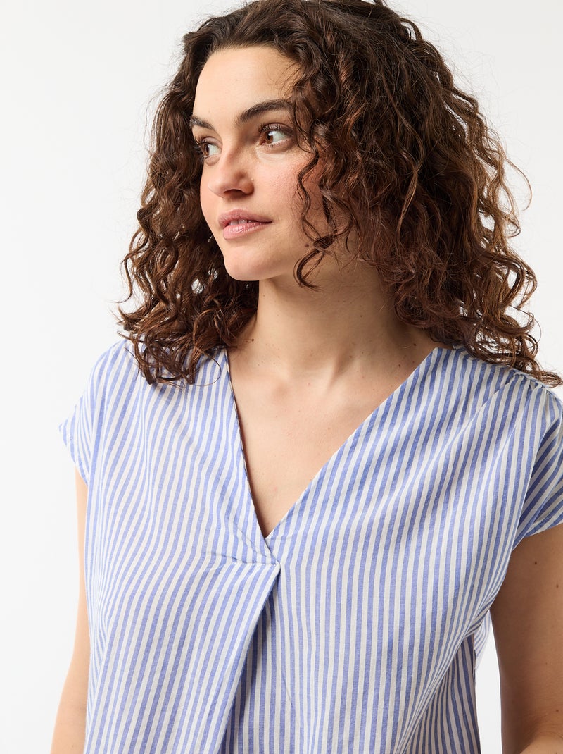 Camisón largo de algodón Azul - Kiabi