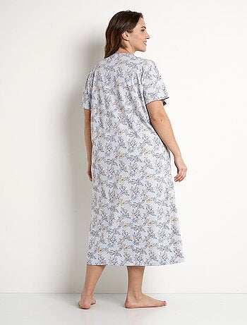 Camisón largo de algodón con manga corta. - Afibel