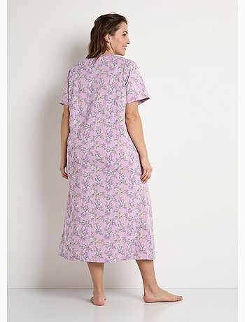 Camisón largo de algodón con manga corta. - Afibel