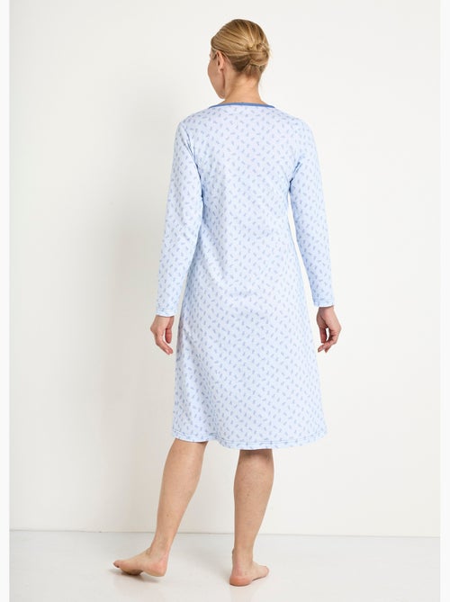 Camisón largo de algodón estampado manga 3/4 - Afibel - Kiabi