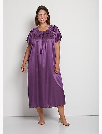 Camisón largo de raso de encaje antiestático - Afibel