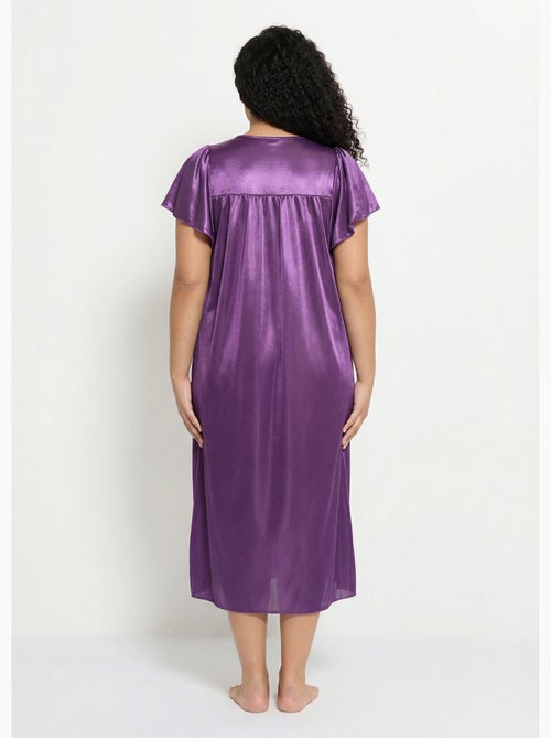 Camisón largo de raso de encaje antiestático - Afibel - Kiabi