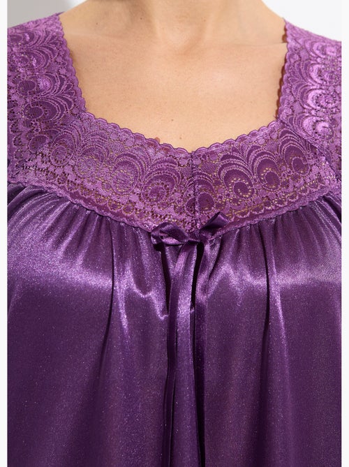 Camisón largo de raso de encaje antiestático - Afibel - Kiabi