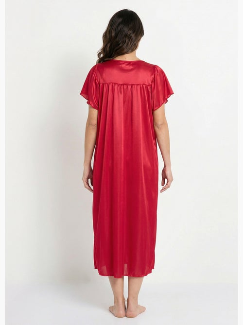 Camisón largo de raso de encaje antiestático - Afibel - Kiabi
