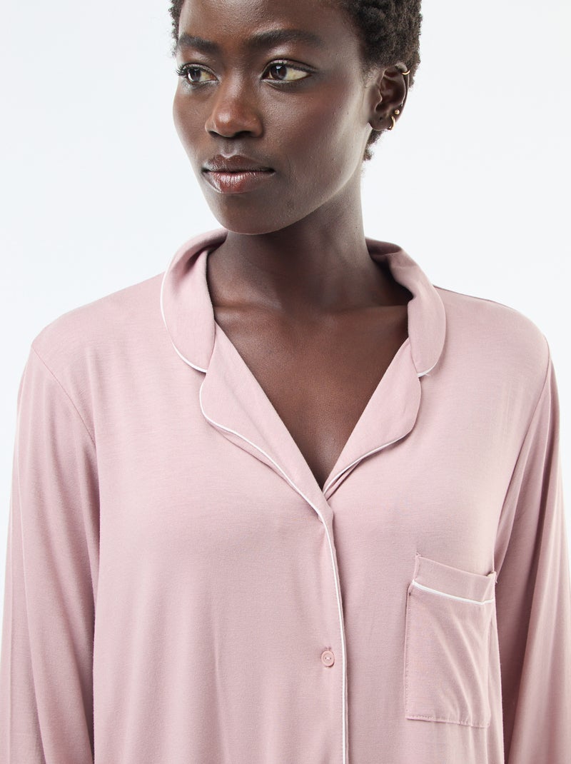 Camisón midi liso Rosa - Kiabi