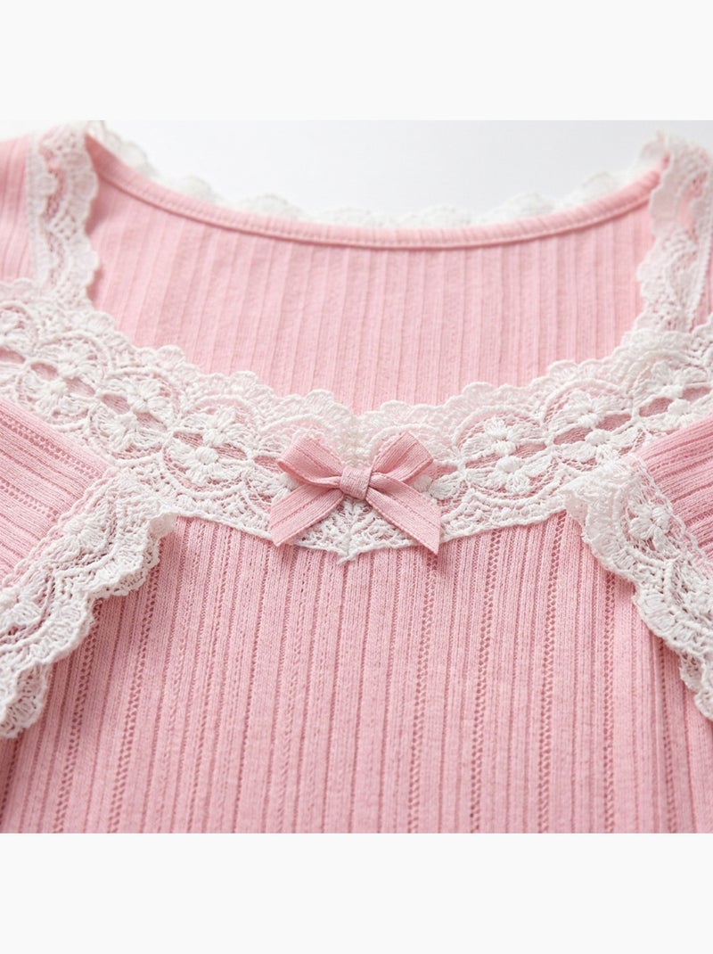 Camisón Mujer Encaje Ultraligero OZABI Rosa - Kiabi