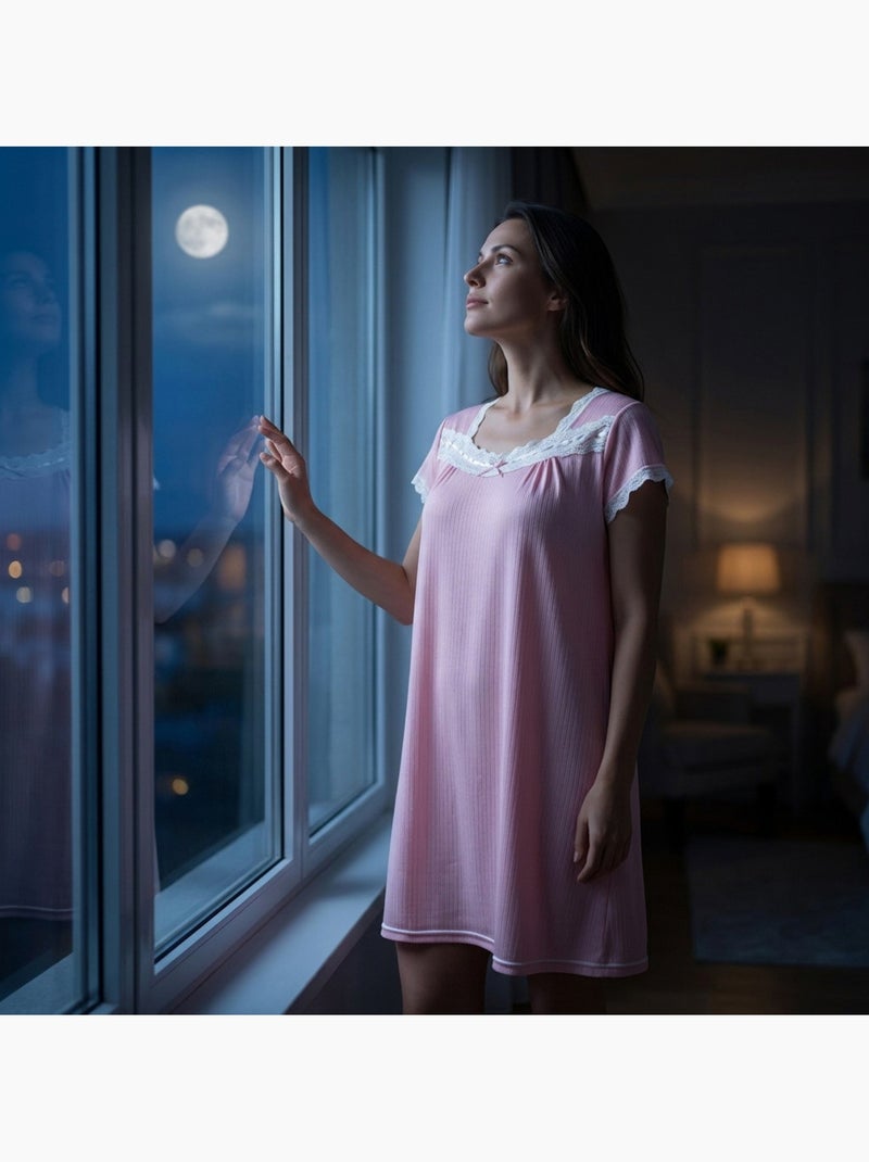 Camisón Mujer Encaje Ultraligero OZABI Rosa - Kiabi