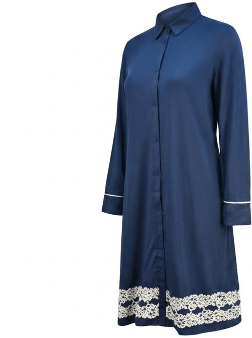 Camisón mujer OZABI botones encaje viscosa - Kiabi Camisón mujer OZABI botones encaje viscosa - Kiabi