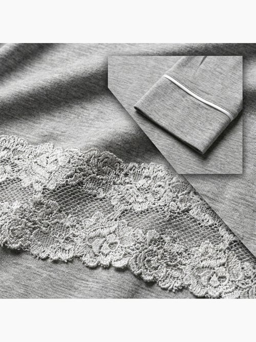 Camisón mujer OZABI botones encaje viscosa - Kiabi Camisón mujer OZABI botones encaje viscosa - Kiabi