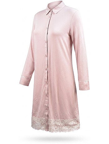 Camisón mujer OZABI botones encaje viscosa
