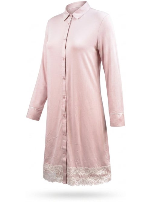 Camisón mujer OZABI botones encaje viscosa - Kiabi Camisón mujer OZABI botones encaje viscosa - Kiabi